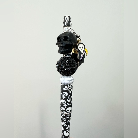 Halloween Beaded Pen Set with Charms & Tassels - Set of 4 Pens - Picture 2 of 5